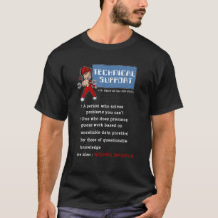 Mens Technical Support Definition Computer Nerd H T-Shirt