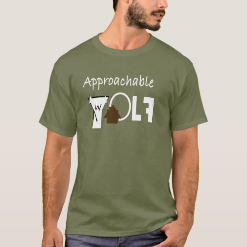  Mens Tee _ Approachable Wolf Art by JHT