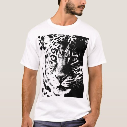 Mens Tee Shirts Template Pop Art Animal Leopard