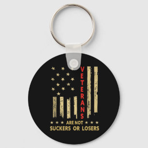 Mens Tee Shirts Veterans Are Not Losers Or Suckers Keychain