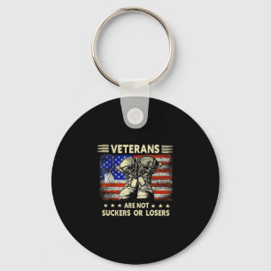 Mens Tee Shirts Veterans Are Not Losers Or Suckers Keychain