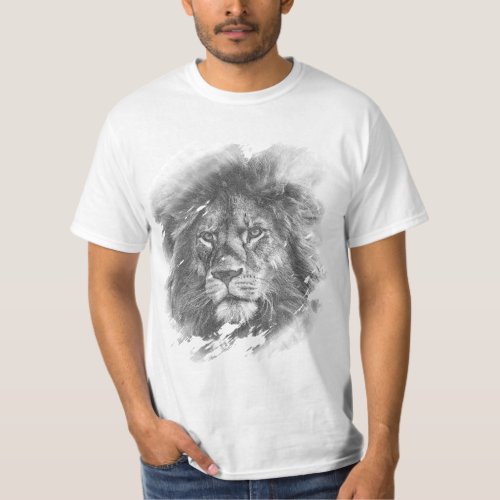 Mens Template T_Shirts Lion Face Elegant Animal