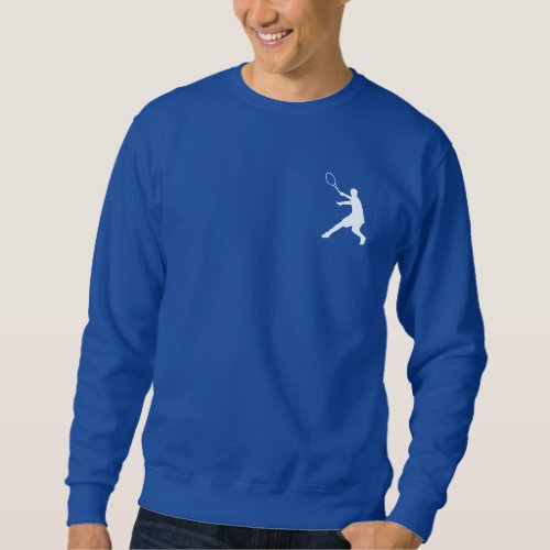 Mens tennis apparel  Blue sweatshirt with logo