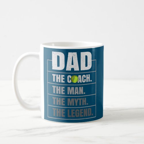 Mens Tennis Coach Dad Man Myth Legend Tennis Coffee Mug