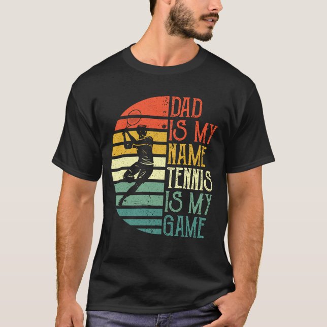 Mens Tennis Dad Fathers Day Gift for Dad fisherman T-Shirt (Front)