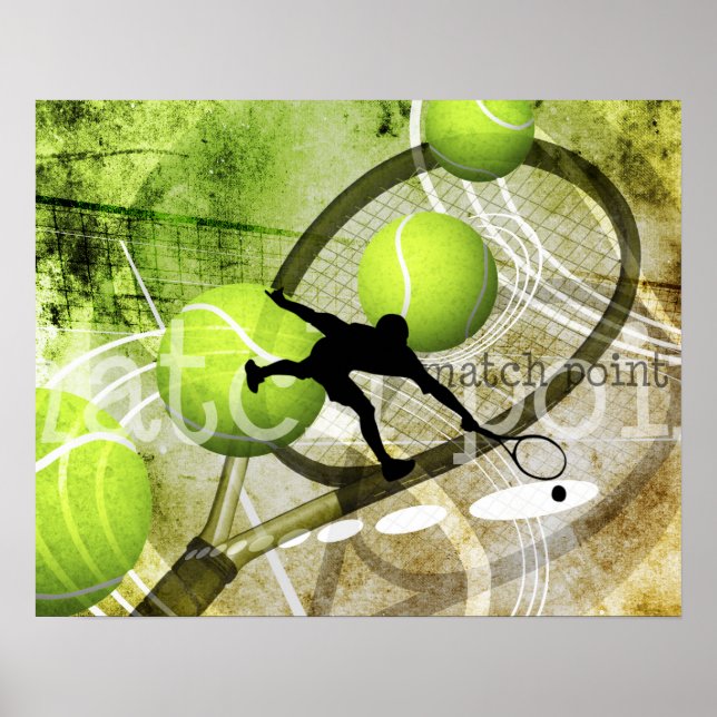 men's tennis player "Match Point" Poster (Front)