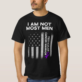 Mens Testicular Cancer Survivor Most Men Purple Ri T-Shirt