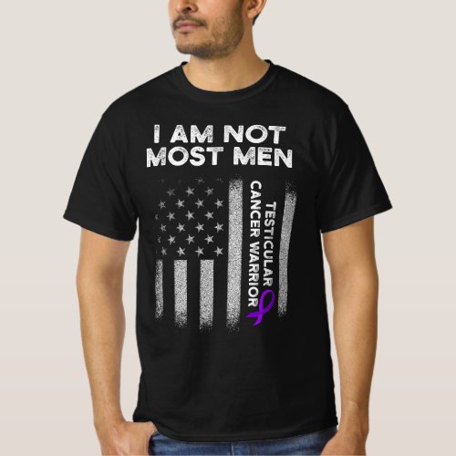 Mens Testicular Cancer Survivor Most Men Purple Ri T_Shirt