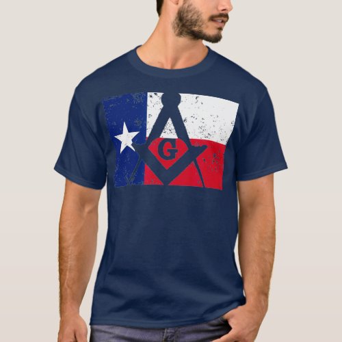 Mens Texas Masonic Square  Compass Freemason T_Shirt