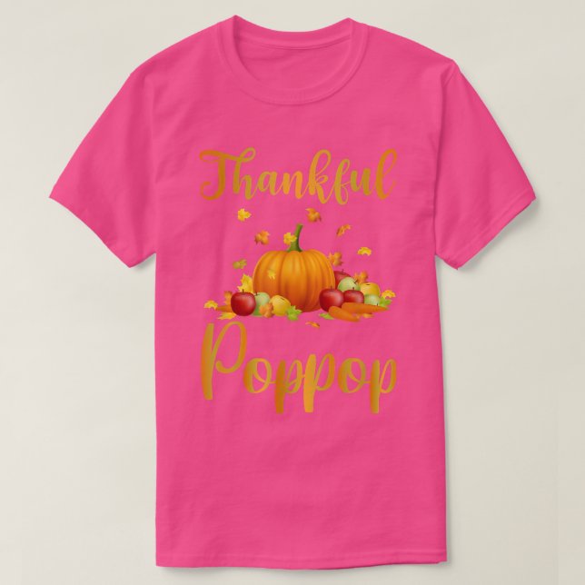 Mens Thankful Poppop Funny Matching Family Thanksg T-Shirt (Design Front)