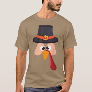 Mens Thanksgiving Pilgrim Turkey Girl Costume T-Shirt