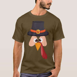 Mens Thanksgiving Pilgrim Turkey Girl Costume  T-Shirt