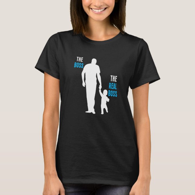 Mens The Boss The Real Boss Father's Day Daddy Men T-Shirt (Front)