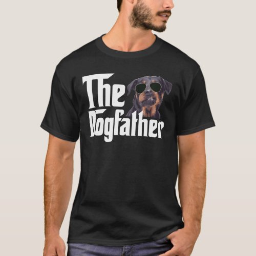 Mens The Dogfather Rottweiler Funny Dog Owner Dog T_Shirt