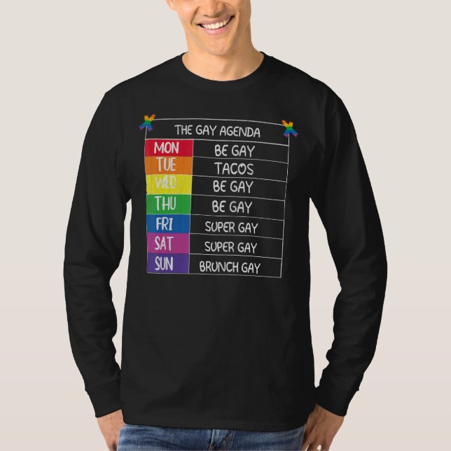 Mens The Gay Agenda  Lgbtq Pride Month Supporter G T-Shirt (Front)