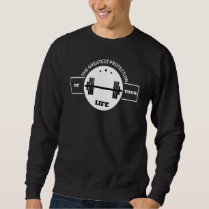 Mens The Greatest Gym Squa Powerlifter Fitness Sweatshirt