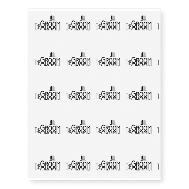 Mens The Groom Married Funny Gift Temporary Tattoos (Front)