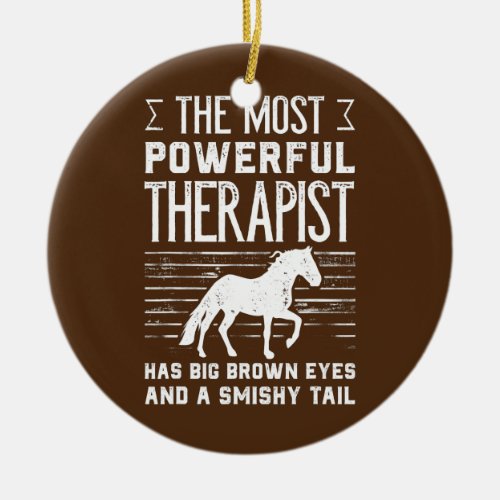 Mens The Most Powerful Therapist Has Big Brown Ceramic Ornament