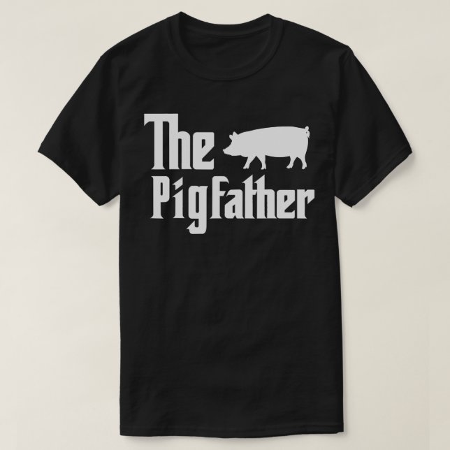 Mens The Pigfather Pig Lover Farming Dad Funny Far T-Shirt (Design Front)