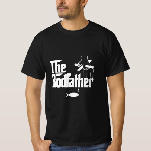 Mens The Rodfather _ Funny Fisherman Fishing Gift  T_Shirt