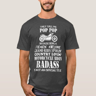 Mens They Call Me Pop Pop Men's Motorcycle Biker   T-Shirt