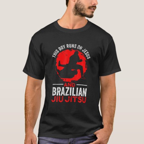 Mens This Boy Run On Jesus And Brazilian BJJ Jiu J T_Shirt
