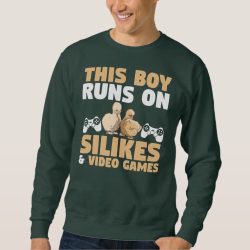 Mens This Boy runs on Silkie chickens Video Games Sweatshirt