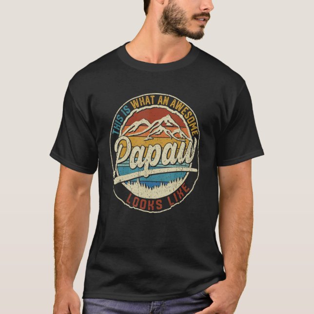 Mens This Is What An Awesome Papaw Looks Like Fath T-Shirt (Front)