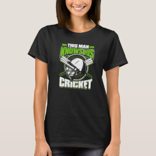 Mens This Man Knows His Cricket Player Batsman Bo T-Shirt
