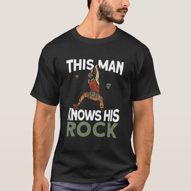 Mens This Man Knows His Rock  Mountains Mountainee T-Shirt (Front)