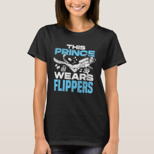Mens This Prince Wears Flippers Diver Scuba Diver  T-Shirt