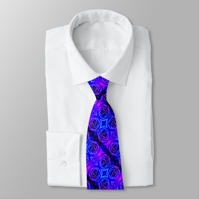 Men's Tie Blue/Purple Rose (Tied)