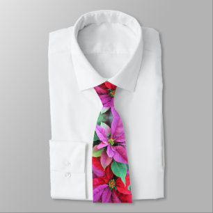 Men's Tie Christmas Poinsettias