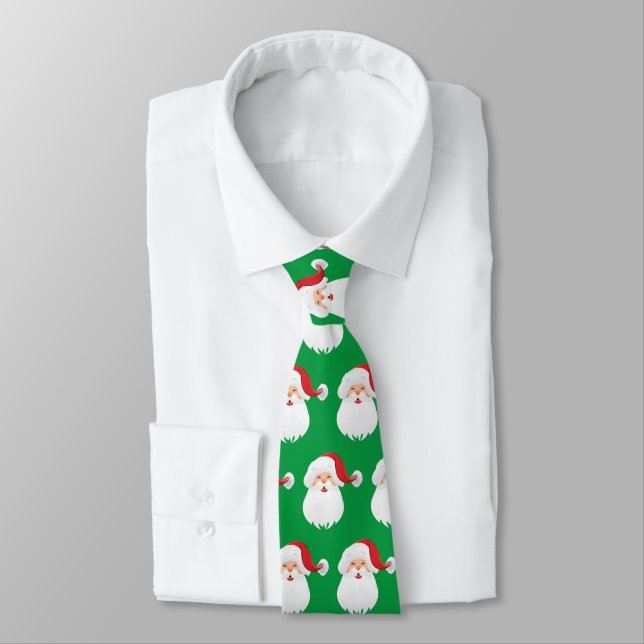Men's Tie-Christmas Santa Neck Tie (Tied)