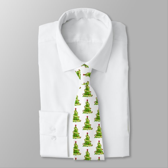 Men's Tie-Christmas Tree Neck Tie (Tied)