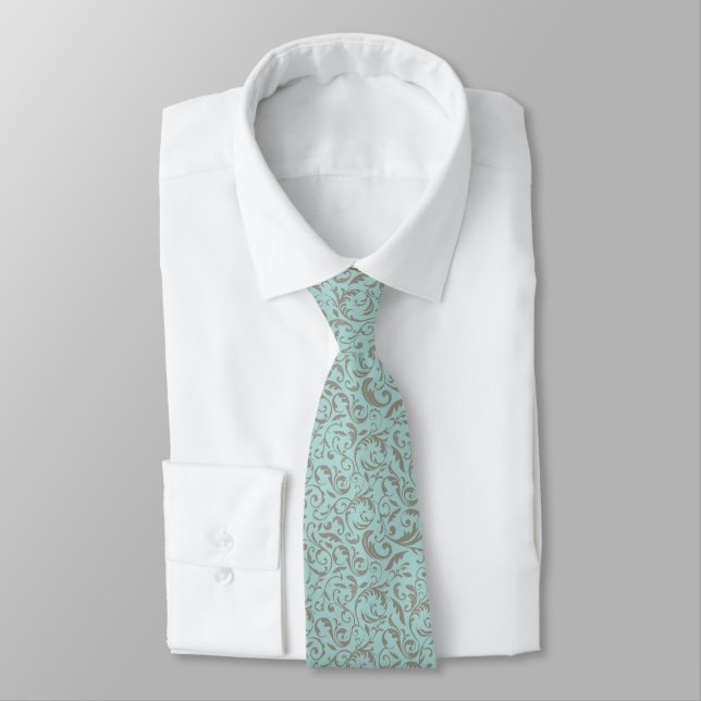 Men's Tie Damask Print (Tied)