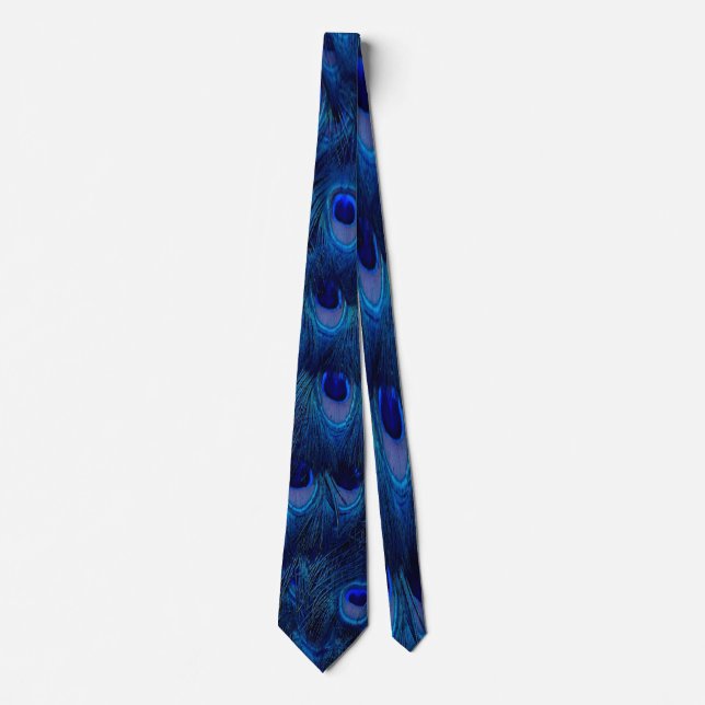 Men's Tie design "Blue Peacock" (Front)