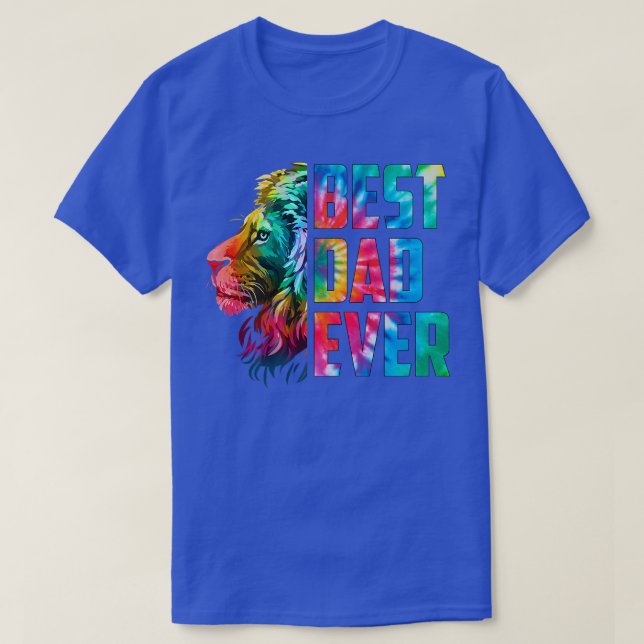 Mens Tie Dye Lion King Best Dad Ever Fathers Day  T-Shirt (Design Front)
