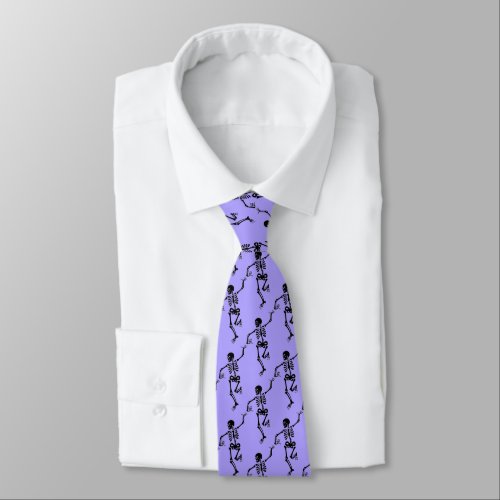 Mens Tie_Halloween Dancing Skeletons Neck Tie