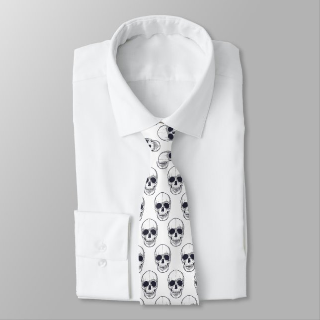 Men's Tie-Halloween Skulls Neck Tie (Tied)