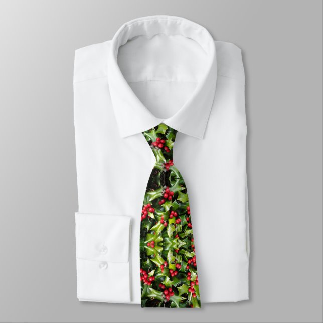 Men's Tie Holly Berries (Tied)