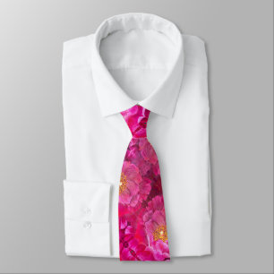 Men's Tie Pink Cactus Rose Lg Print