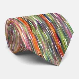 MEN'S TIE/VERTICAL MULTI-COLORED STRIPES