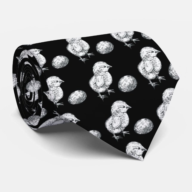 Men's Ties, Farm Animal Collection, Chick Neck Tie (Rolled)