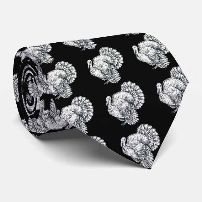 Men's Ties, Farm Animal Collection, Turkey Neck Tie (Rolled)