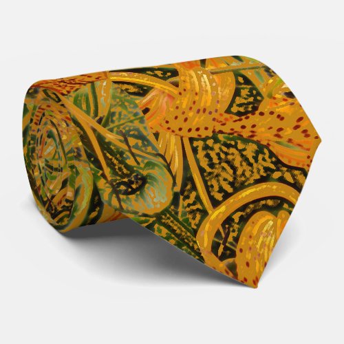 MENS TIGER LILY FLORAL DESIGN TIE