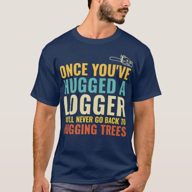 Mens Timber Forestry Logger Logging Premium T-Shirt (Front)