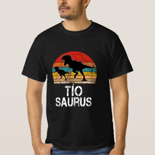 Mens Tiosaurus Funny Spanish Uncle Dinosaur Tio  T_Shirt