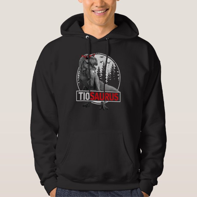 Mens Tiosaurus Rex Dinosaur Tio Saurus Father's Da Hoodie (Front)