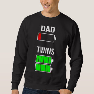 Mens Tired Dad Low Battery Twins Full Charge Dadd Sweatshirt